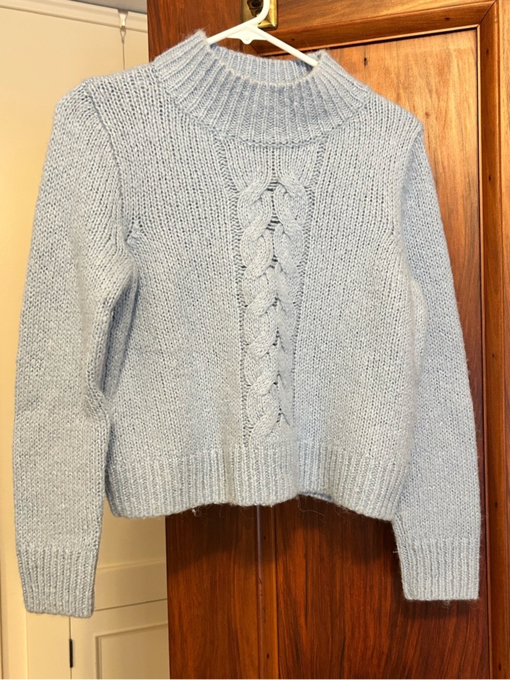 Madewell Cable Knit Mock Neck Crop Sweater